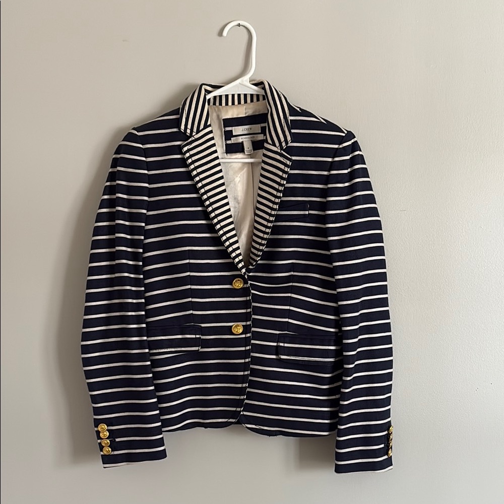 J. Crew Schoolboy Blazer Navy Striped Women's Blazer